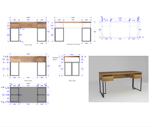 โต๊ะทำงานสมัยใหม่พร้อมชั้นวางของและลิ้นชัก สำหรับบ้าน สำนักงาน ห้องนอน ทนทาน สวยงาม ประหยัดพื้นที่ เฟอร์นิเจอร์คุณภาพพรีเมียม - Product Image 2