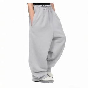 Custom Oversized Sweatpants <b>Mens</b> Heavyweight Plain Grey <b>Wide</b> <b>Leg</b> Track Pants Streetwear Loose Fit Elastic Waist Baggy <b>Trousers</b> - Product Image 1