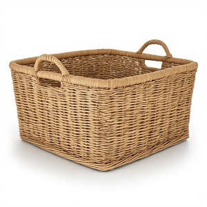 Grand panier en jonc de mer tressé, robuste et durable, conçu pour le rangement et l'organisation pratiques à la maison - Product Image 4