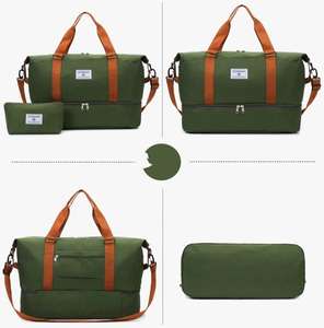 Grand sac de sport extensible imperméable avec fermeture éclair, sac de voyage, sac de sport, sac de yoga, compartiment pour chaussures, sac de voyage portable en nylon pour la nuit - Product Image 2