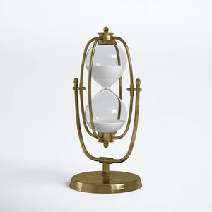 Elegante Reloj de Arena de Metal Chapado en Oro, Decoración de Mesa de Estilo Moderno para Sala de Estar, Oficina, Aniversario, Hogar - Product Image 5