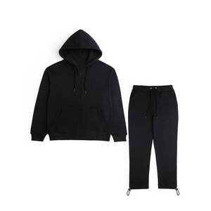 2025 nouveauté personnalisé hommes football survêtement hiver solide motif polaire fermeture éclair à capuche Jogging grande taille survêtement avec Logo - Product Image 2