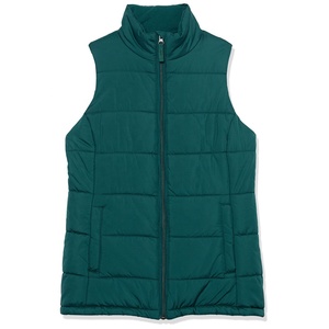 Chaleco Acolchado Verde para Mujer con Cierre y Cuello Alto, Ropa Exterior Informal - Product Image 4