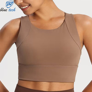 Women's Simple Sleeveless Yoga Sports <b>Bra</b> High for Breathable Crisscross <b>Straps</b> Front Logo Plus Size Gym Workout Activewear - Product Image 5
