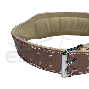 Ceinture de soutien dorsal en cuir marron de 4 pouces pour haltérophilie, squat et entraînement sur banc, avec fermeture à boucle, ceintures de gym personnalisables - Product Image 4