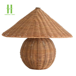 New Products Rattan Lamp Base Table Handwoven OEM Pendant <b>Light</b> for Home <b>Decoration</b> Variety of Colors From Vietnam Manufacturer - Product Image 4