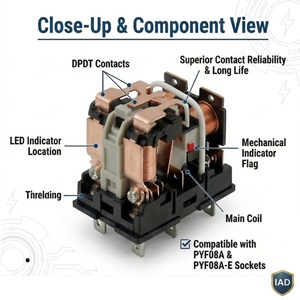 Relé de Propósito General AC/DC MY2-GS-R, 2 Polos DPDT, 5A, Relé de Potencia Miniatura 24vdc, Relé de Control Industrial para Automatización - Product Image 3