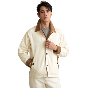 Veste de travail pour homme, col rabattu, bouton unique, coupe classique, style automne - Product Image 6
