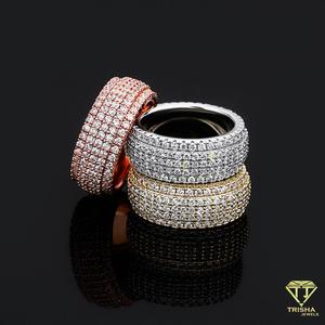 Anillo Ancho de Plata de Ley 925 con Diamante Cultivado en Laboratorio de Primera Calidad para Proveedores de Joyería al por Mayor - Product Image 5