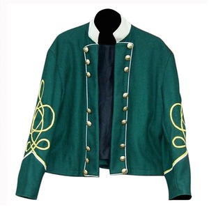 Men's <b>Black</b> <b>Wool</b> Hussar Jacket With Gold Embroidery And Faux Fur Collar Formal Winter <b>Coat</b> For Uniforms - Product Image 3