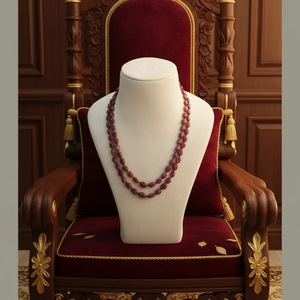 Handcrafted Fusion 45cm Natural <b>Ruby</b> <b>Necklace</b> Wholesale Fashion Beaded Gemstone Jewelry From India Glass Filled Strand <b>Necklace</b> - Product Image 6