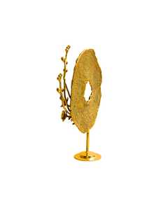 Escultura de Latón Hecha a Mano con Diseño Floral, Forma Circular, Decoración Moderna para Mesa de Oficina u Hogar, Tendencia en Jaffs Exports - Product Image 2
