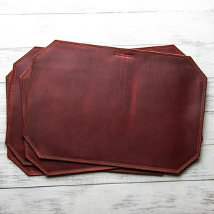 Hot Selling Leather <b>Table</b> Mat Leather Placemats Eco-Friendly Elegant Home Decor Non-Slip Leather <b>Table</b> Mat <b>Dining</b> <b>Table</b> Placemat - Product Image 2