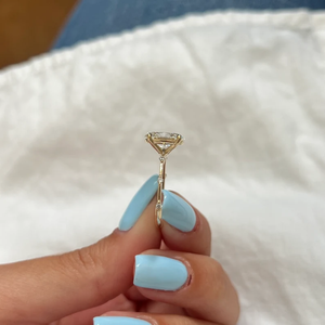 2 Carat Oval Lab Grown Diamond <b>Thin</b> Engagement <b>Ring</b> E VS2 IGI Certified Minimalist Proposal <b>Ring</b> 14K Yellow Gold CVD Diamond - Product Image 2