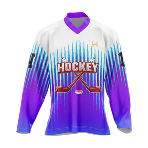 Maillots de hockey sur glace personnalisés imprimés par sublimation, 100% polyester respirant, pour adultes, unisexes, uniformes professionnels d'équipe de hockey sur glace - Product Image 4