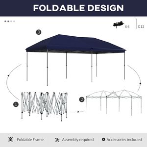 10FT X 19FT Easy up Steel Frame Pop up <b>Tent</b> 3-Level Adjustable Event Party <b>Canopy</b> with Carrying Bag - Product Image 4