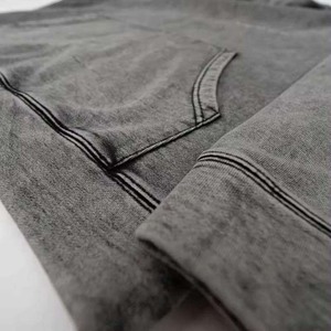 <b>Men's</b> Washed <b>Grey</b> Oversized Hoodie With Pocket Pullover <b>Sweatshirt</b> Fleece Casual Hooded Top - Product Image 6