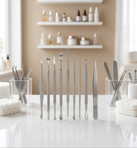 Kit de soin du visage personnalisé KKZ 8-en-1 pour l'extraction des points noirs et des comédons, éliminateur d'acné et de boutons, pinces à poils incarnés (Logo) - Product Image 2