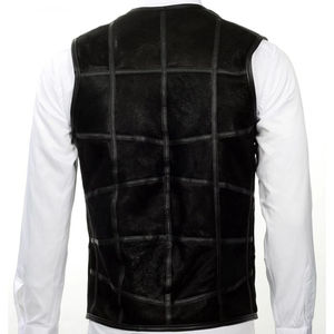 Chaleco de cuero genuino de primera calidad, estilo moderno, en venta, color sólido, talla personalizada. - Product Image 6