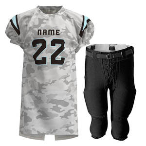 Uniforme de football américain athlétique, jersey extensible confortable et pantalon durable pour les joueurs professionnels des écoles, nom et numéro - Product Image 1