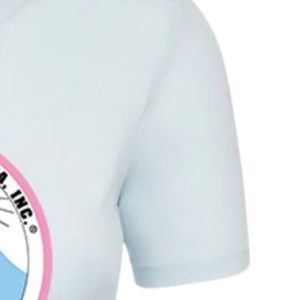 เสื้อยืดผู้หญิงสีฟ้าอ่อนแขนสั้นพิมพ์ลายกราฟิกคอกลมพิมพ์ลายโลโก้ลำลองน้ำหนักเบาแฟชั่นทุกวันเสื้อยืดใส่สบาย - Product Image 3