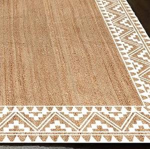 Tapis et carpettes rectangulaires tressés imprimés en jute, fabriqués à la machine - Écologiques et adaptés aux animaux de compagnie - Product Image 2