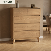 Aparador Moderno de Madera para Comedor con 5 Cajones, Mueble de Almacenamiento Estilo Escandinavo