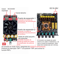 Modulo AS21 Ev Tipi Amplifikatör 2.1 Kanal TPA3255 220W+220W+350W DC16-38V FM Radyo 5.1 Uzaktan Kumandalı TWS için
