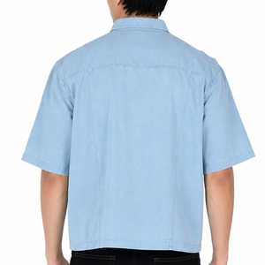 Chemise en jean à manches courtes pour homme – Qualité supérieure, douce, respirante, élégante, durable, confortable, légère, idéale pour l'été - Product Image 2