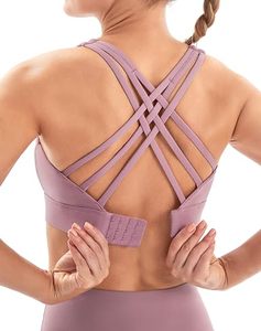 Women Support Sports Bra for Running Gym and Yoga <b>Strappy</b> Workout <b>Top</b> Removable Padding Soft Breathable Activewear - Product Image 3
