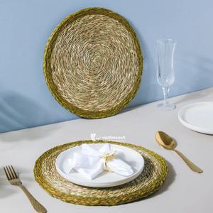 Manteles individuales de algas marinas sostenibles ecológicas, juego de Decoración de mesa, esteras de comedor ecológicas tejidas a mano, artesanía Viettimecraft - Product Image 4