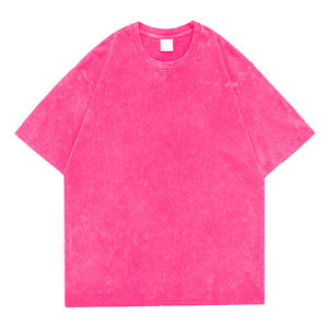 <b>Men's</b> Regular Fit <b>Tie</b>-Dye <b>Pink</b> Short Sleeve O-Neck Cotton T-Shirt Casual Knitted Breathable Quick Dry - Product Image 1