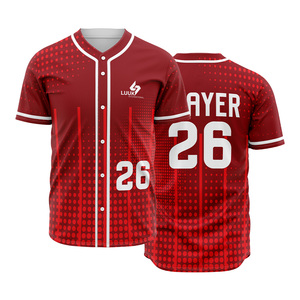 Maillot de baseball/softball personnalisé avec nom d'équipe, vente en gros, entièrement boutonné, respirant, unisexe, adulte, 100% polyester, manches courtes - Product Image 6