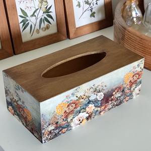 Caja de pañuelos de madera impresa de grado comercial, caja de pañuelos de madera impresa de marca para exhibición de logotipo de restaurante, estuche de accesorios al por mayor - Product Image 6