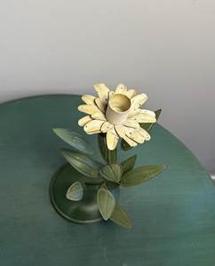 Mother’s day gift Vintage-Style Metal Flower <b>taper</b> <b>Candle</b> Holder Hand-Painted - Product Image 6