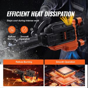 ค้อนแจ็ครื้อถอน3500วัตต์เครื่องตัดคอนกรีตไฟฟ้า2ชิ้นถุงมือสิ่ว360 degreesc หมุนมือจับด้านหน้า1900 - Product Image 6