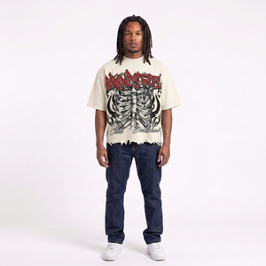 Camiseta Oversize para Hombre Your BRAND STATE, Estilo Urbano, Estampado Gráfico, Algodón, Manga Corta, Cuello Redondo, Diseño con Bajo sin Rematar, Corte Holgado - Product Image 4