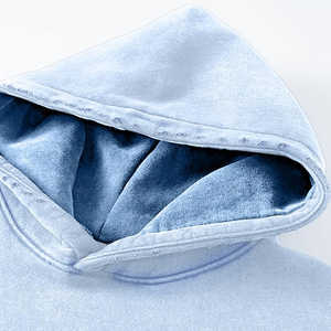 Sudadera con capucha de algodón pesado con lavado ácido para mujer, diseño desgastado, corte holgado, bolsillo canguro, puños acanalados, ropa de moda. - Product Image 5