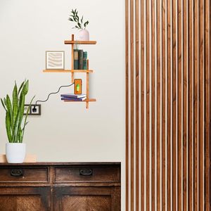 Estante Flotante de Pared de Madera con Múltiples Compartimentos para Decoración del Hogar y Almacenamiento - Product Image 2
