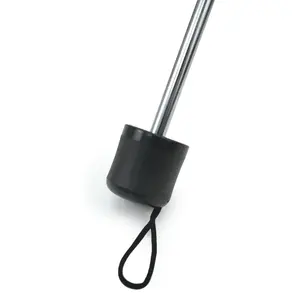 Paraguas Plegable Blanco Minimalista con Cierre de Velcro y Bolsa de Nailon para Viaje - Product Image 3