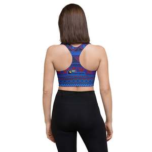 Soutien-gorge de sport dos nageur pour femme, imprimé géométrique, maintien moyen, respirant, idéal pour le fitness et l'entraînement – Meilleure vente - Product Image 1