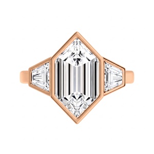 Anillo de Diamantes Hexagonales de 3 Quilates Chapado en Oro de 18K y 14K de Lujo, Diamante Cultivado en Laboratorio, Joyería Fina Elegante, Regalo para Mujer - Product Image 4