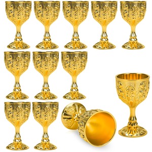 Verre à vin élégant en acier inoxydable, coupe moderne brillante à pied - Product Image 6