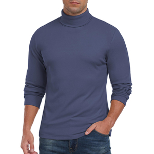 Mens Turtle High Neck Fashionwear Custom <b>Logo</b> And Size Slim Fit Cotton Pullover Breathable Comfortable Daily Wear Shirt - Product Image 1