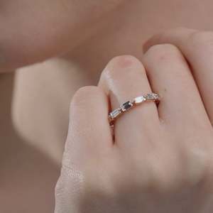 Diamond Eternity Band Ring Baguette Cut Channel Setting Classic Geometric Women's Jewelry - Product Image 3