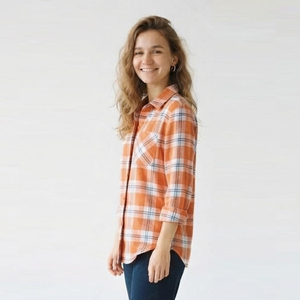 Chemise en flanelle à carreaux pour femme, manches longues, col boutonné, coupe décontractée, idéale pour l'hiver et comme haut de nuit - Product Image 3