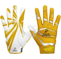 Guantes de Fútbol Americano de Primera Calidad del Fabricante, Material de Cuero, Logotipo de Marca Personalizable, Deportes al Aire Libre