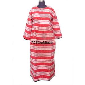 เดรสยาวผ้าฝ้ายแท้ 100% ลายดอกไม้ สไตล์วินเทจ เรียบง่าย สบายๆ เหมาะสำหรับฤดูร้อนและฤดูใบไม้ผลิ ขายส่งแบบเป็นมิตรต่อสิ่งแวดล้อม - Product Image 1