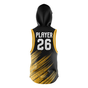 Maillots de football américain à capuche personnalisés sans manches, sublimés, 100 % polyester, anti-humidité, unisexe, pour équipes adultes - Product Image 6