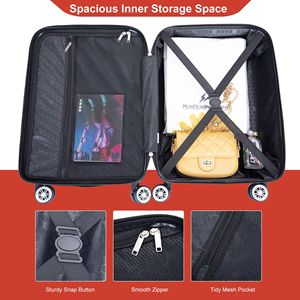 Set bagagli leggeri in ABS 2 pezzi con ruote Spinner (20/14) valigia arancione scuro - Product Image 6